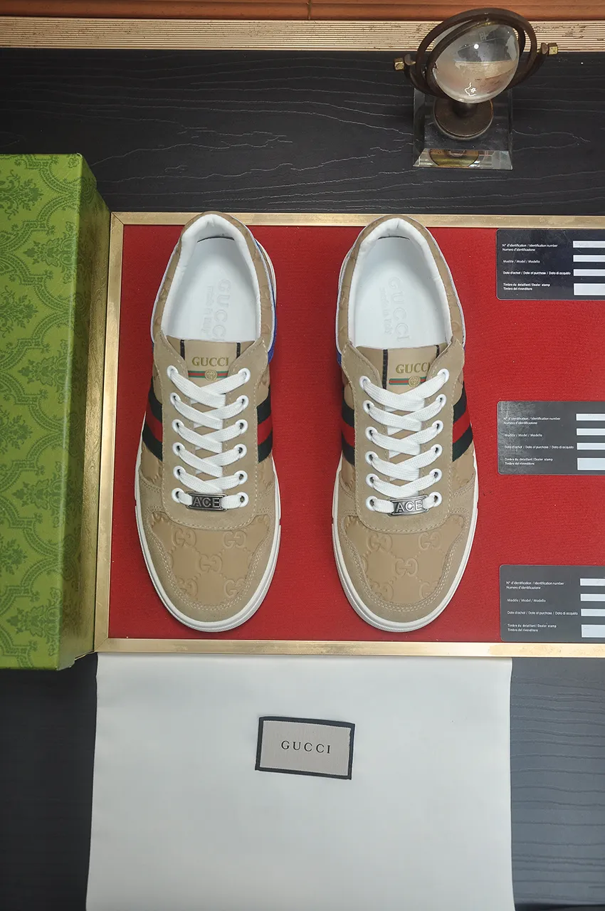 Men's men's shoes💰440💶[GUCCI] official website 1:1 men's sports shoes are now on the market. They are made of original fabric + water-dyed sheepskin lining, plus the official website original 1:1 comfortable outsole. Fashionable and versatile, super comfortable and breathable. Standard shoe size 38/45 (custom-made size 45 is non-refundable)